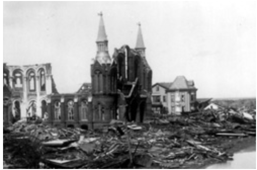 Ruins at Sacred Heart Church in Galveston 1900